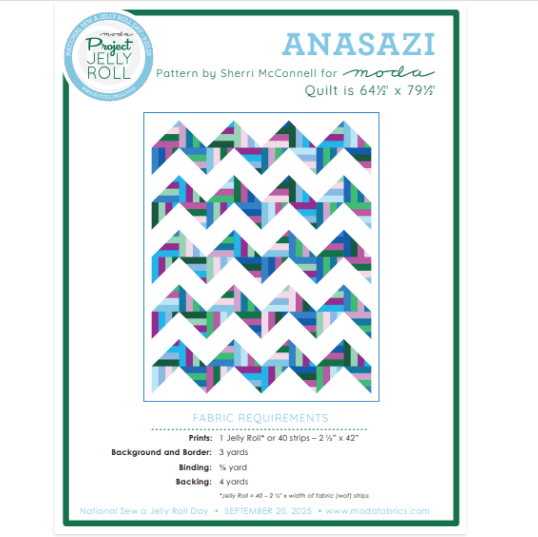 Free Pattern: Moda Sew a Jelly Roll Project 1 ANASAZI