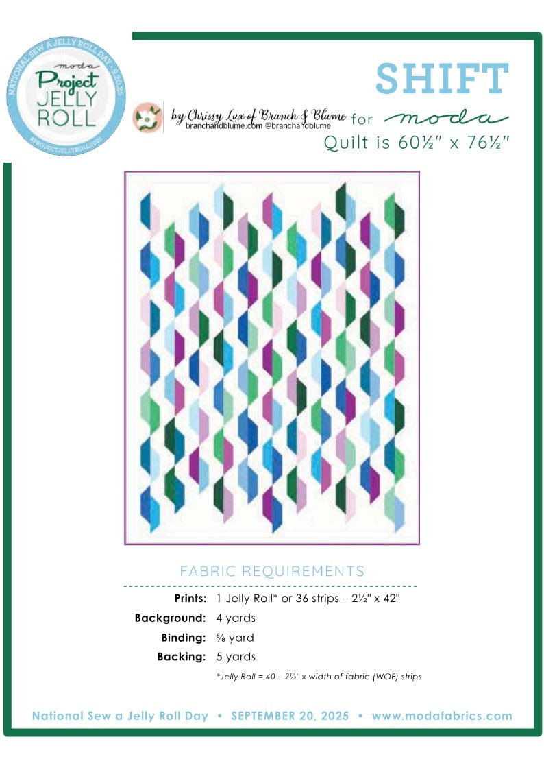 Moda Download Free Pattern: Moda Sew a Jelly Roll Project SHIFT  - The Sewing Studio