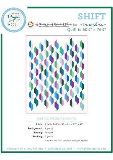 Moda Download Free Pattern: Moda Sew a Jelly Roll Project SHIFT  - The Sewing Studio for sale UK - The Sewing Studio