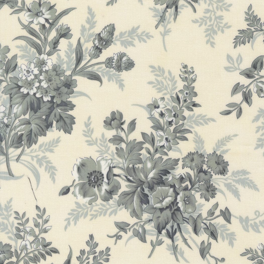 Creams and Naturals Floral Moda Fabric Moda Breathtaking Blues - The Sewing Studio