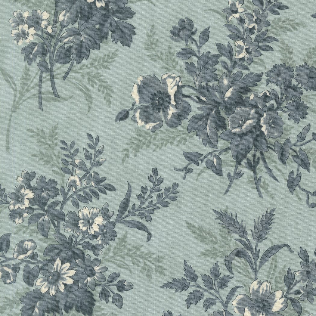 Blue Floral Moda Fabric Moda Breathtaking Blues - The Sewing Studio