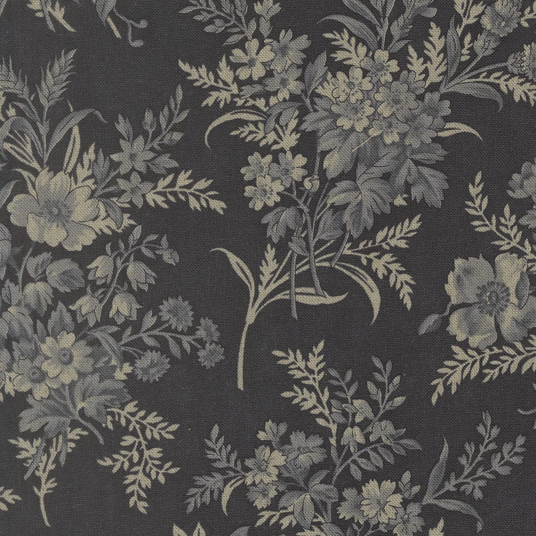 Blue Floral Moda Fabric Moda Breathtaking Blues Linen - The Sewing Studio
