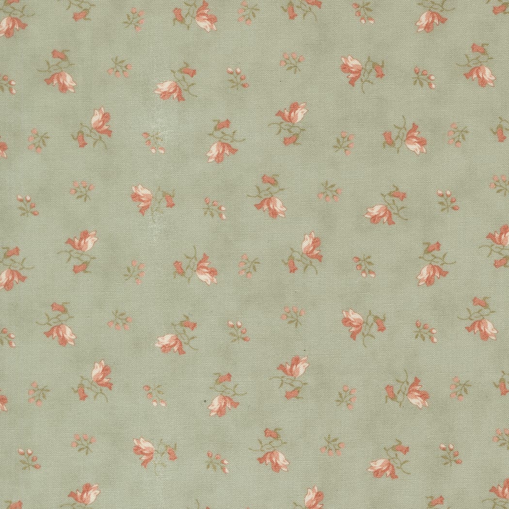 Blue Floral Moda Fabric Moda Dearly Beloved in Buddies Blooms Mist - The Sewing Studio