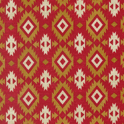 Red Geometric Moda Fabric Moda Saddle Ranch Fabric in Campfire 33793-21 - The Sewing Studio