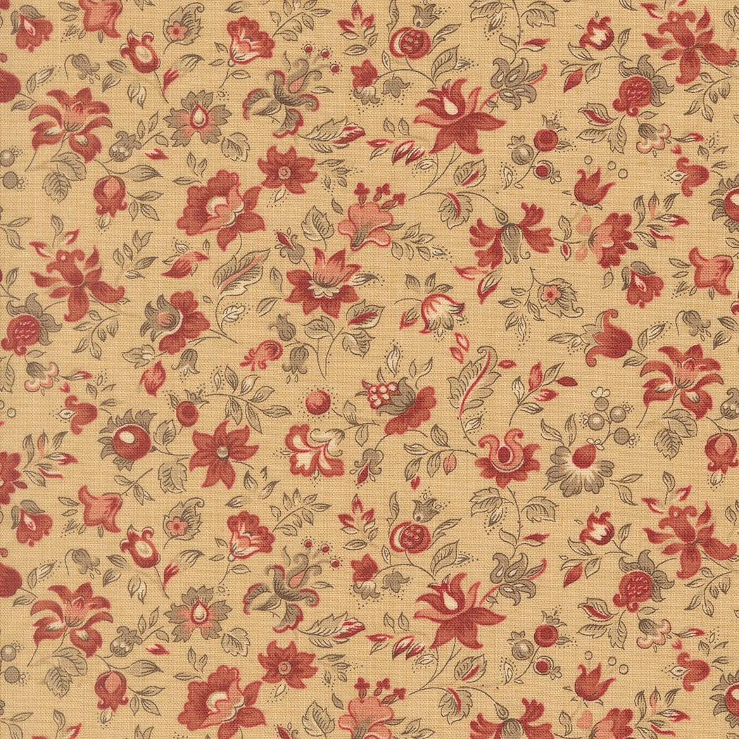 Multi-coloured Floral Moda Fabric Moda Le Jardin Rouge - The Sewing Studio