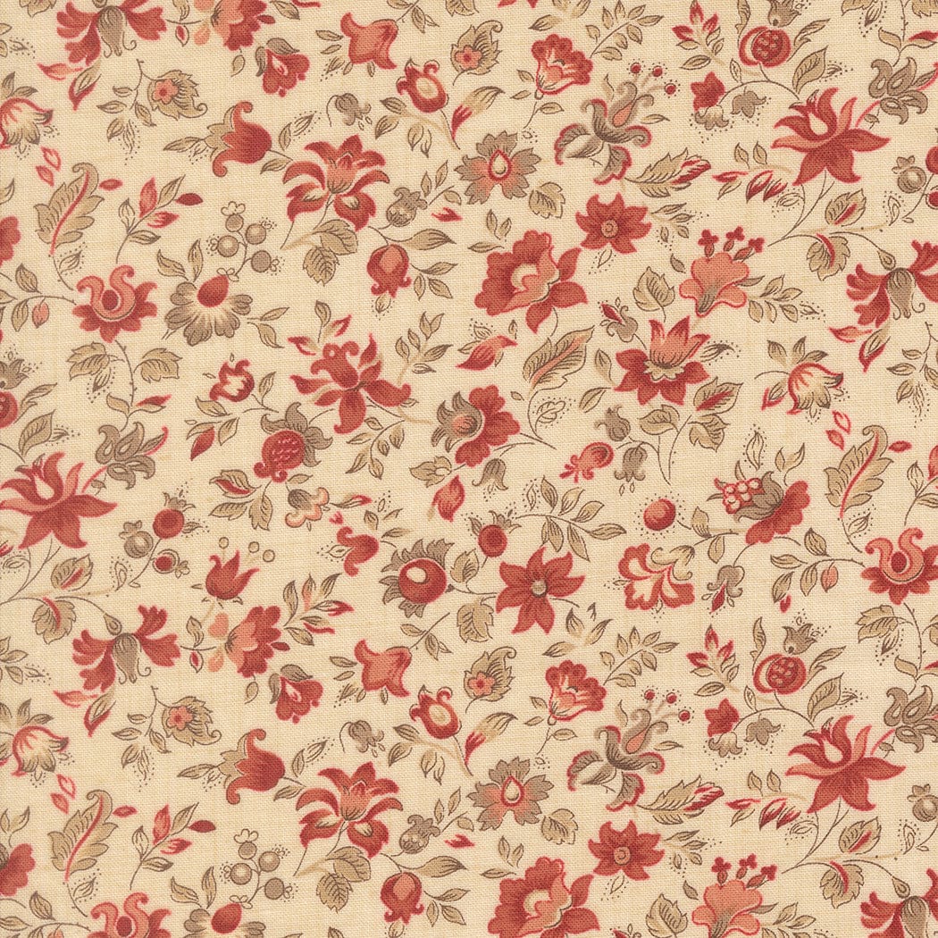 Multi-coloured Floral Moda Fabric Moda Le Jardin Rouge - The Sewing Studio