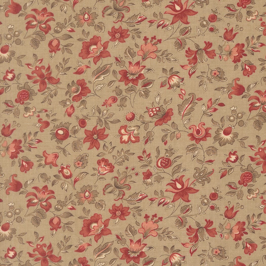 Multi-coloured Floral Moda Fabric Moda Le Jardin Rouge - The Sewing Studio