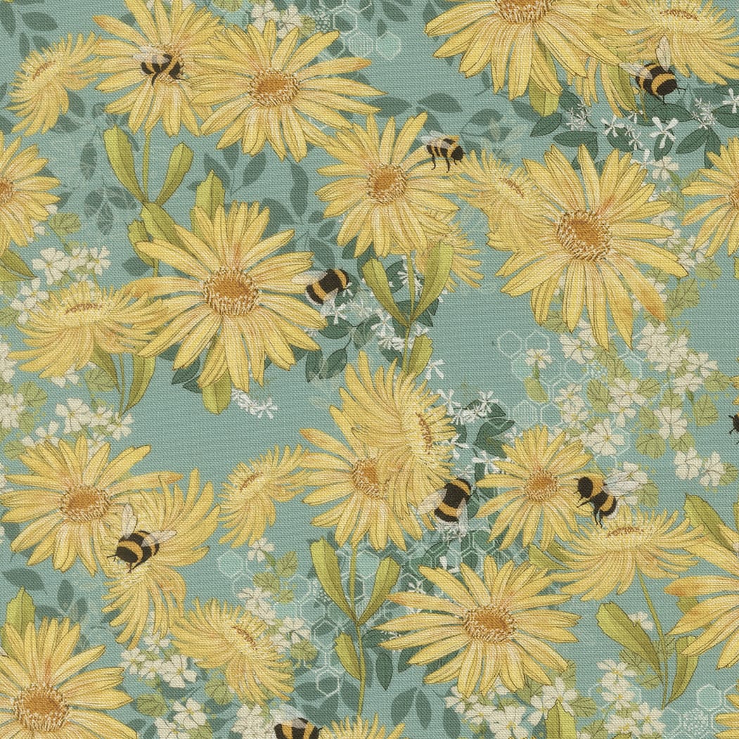 Green Floral Moda Fabric Moda Pollinators in Daisies Pond - The Sewing Studio