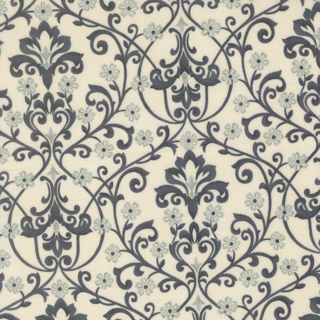 Creams and Naturals Floral Moda Fabric Moda Breathtaking Blues - The Sewing Studio