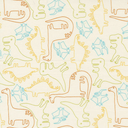Orange, Creams and Naturals Childrens, Dinosaurs Moda Fabric Moda Stomp Stomp Roar Fabric - The Sewing Studio