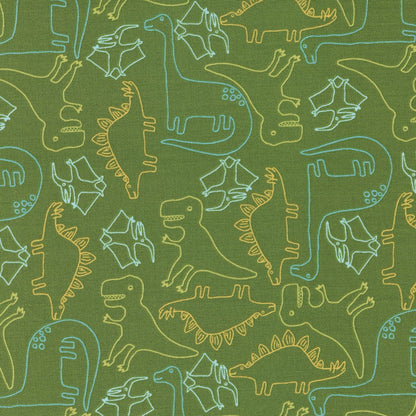 Green Childrens, Dinosaurs Moda Fabric Moda Stomp Stomp Roar Fabric - The Sewing Studio