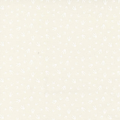 White Childrens, Dinosaurs, Small Print, White on White Moda Fabric Moda Stomp Stomp Roar Fabric - The Sewing Studio