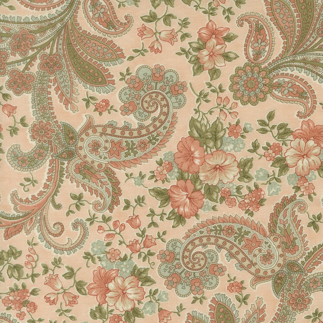 Pink Floral Moda Fabric Moda Dearly Beloved in Enchantment Paisley Blush - The Sewing Studio