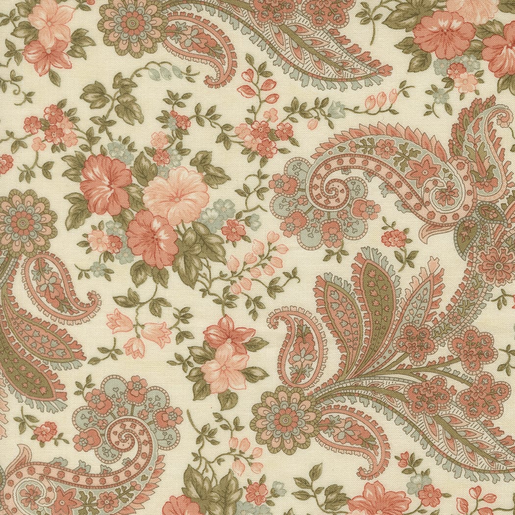 Multi-coloured Floral Moda Fabric Moda Dearly Beloved in Enchantment Paisley Lace - The Sewing Studio