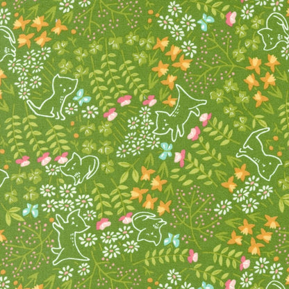 Green Dogs and Cats Moda Fabric Moda Here Kitty Kitty - The Sewing Studio