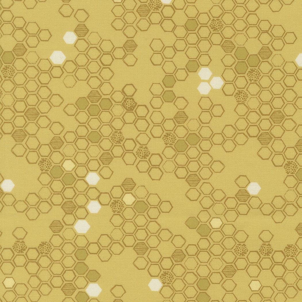 Yellow Floral Moda Fabric Moda Pollinators in Honeycomb Honey - The Sewing Studio