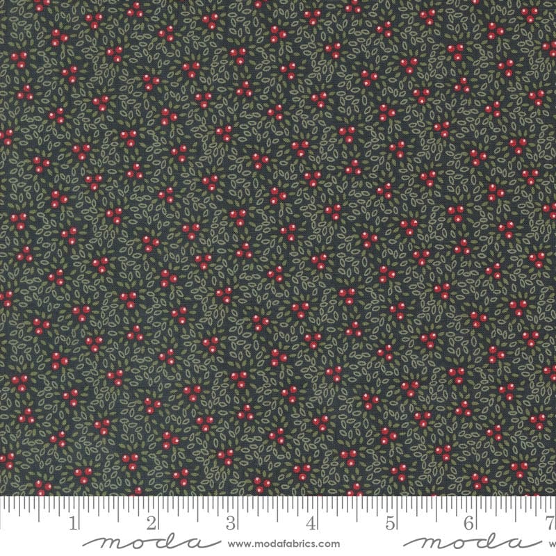 Moda Fabric Moda A Christmas Carol Berry Bunches Ebony 44356-16  - The Sewing Studio
