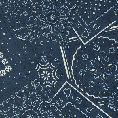 Blue Large Print Moda Fabric Moda Saddle Ranch Fabric in Night Sky 33794-19 - The Sewing Studio