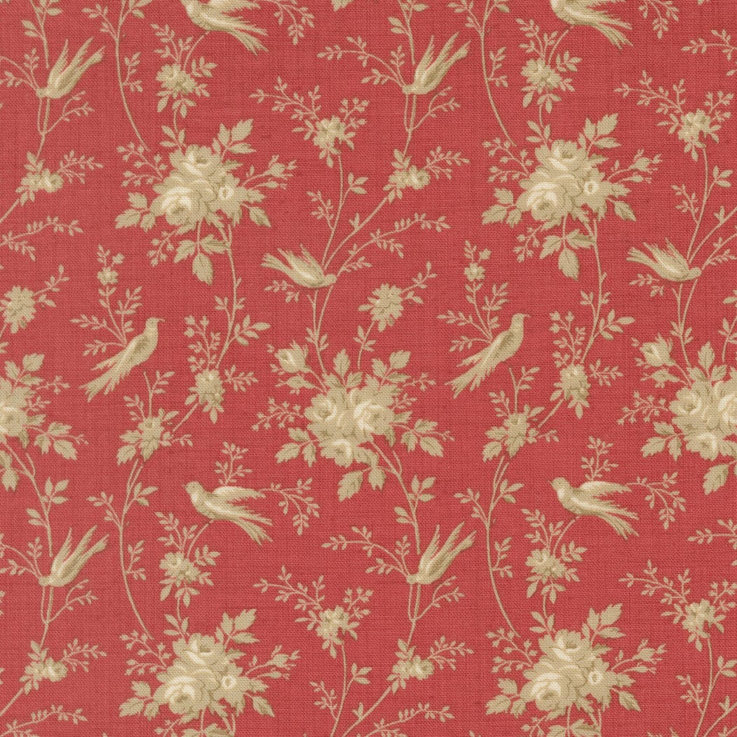 Red Reproduction Moda Fabric Moda Fleur De Paris - The Sewing Studio