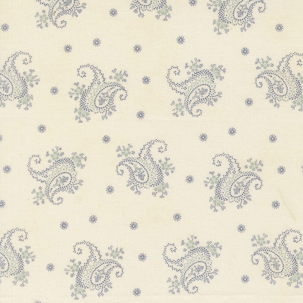 Creams and Naturals Floral Moda Fabric Moda Breathtaking Blues - The Sewing Studio