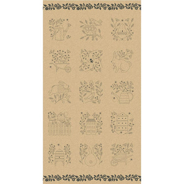 Moda Fabric Panels & Labels Moda Bloom And Grow Linen Emboridery Fabric Panel 7055-12  - The Sewing Studio for sale UK - The Sewing Studio