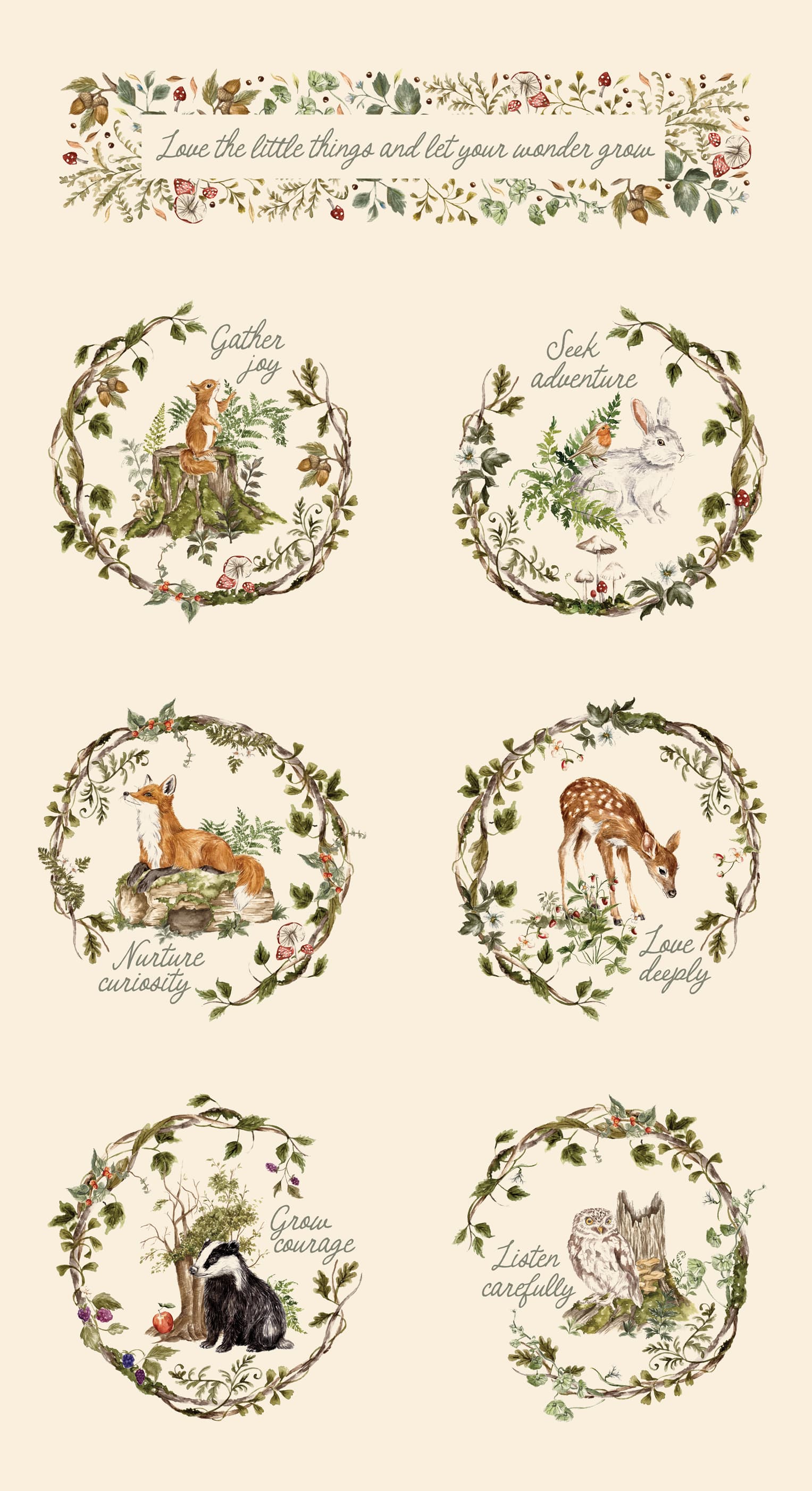 Moda Fabric Panels & Labels Moda Fable and Fern Wherever You Go Panel - The Sewing Studio