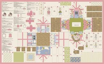 Moda Fabric Panels & Labels Moda My Secret Garden Bunny Cottage Panel - The Sewing Studio