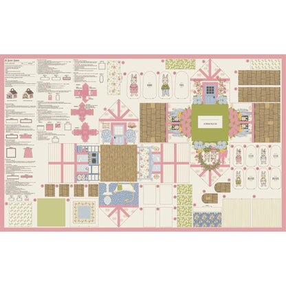 Moda Fabric Panels & Labels Moda My Secret Garden Bunny Cottage Panel - The Sewing Studio