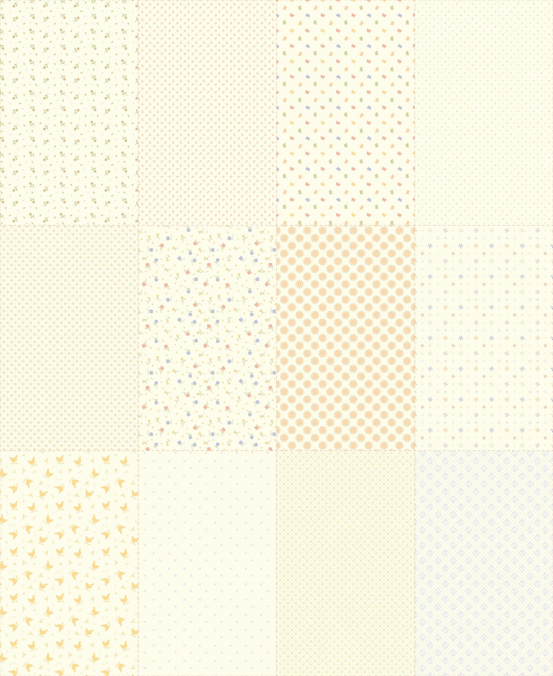 Moda Fabric Panels & Labels Moda Pastel Prairie Panel  - The Sewing Studio