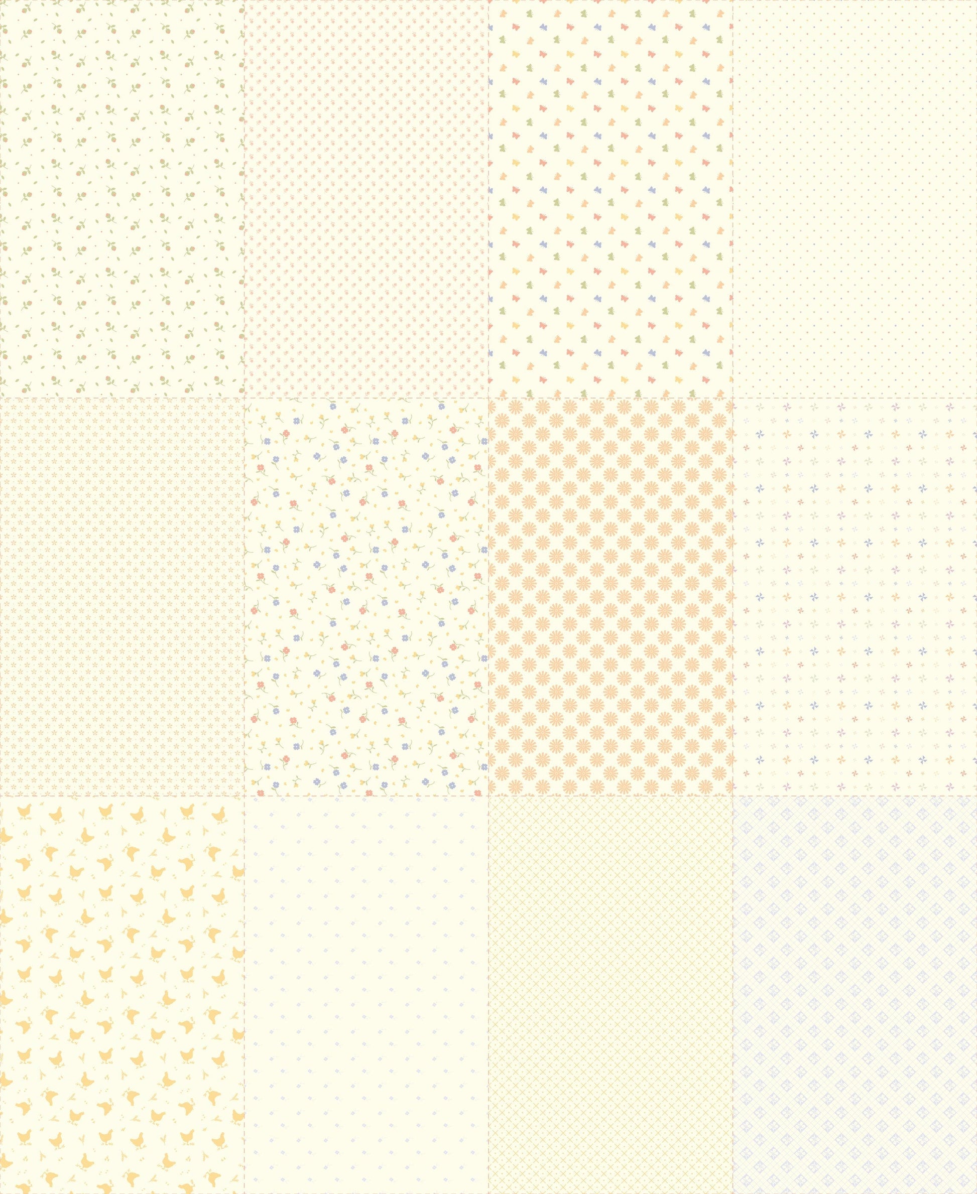 Moda Fabric Panels & Labels Moda Pastel Prairie Panel  - The Sewing Studio