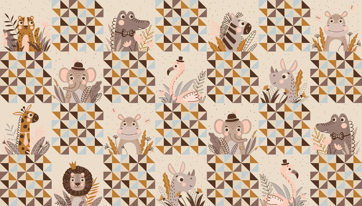 Moda Fabric Panels & Labels Moda Wildly Cute Safari Panel - The Sewing Studio