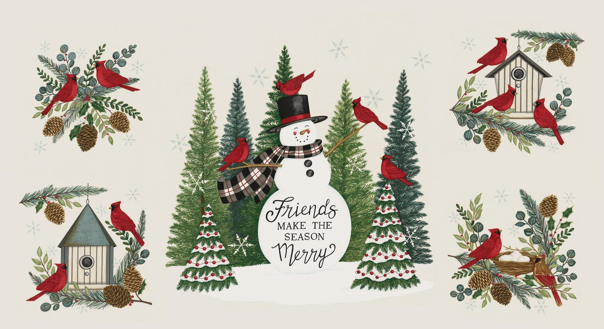 Moda Winter Friends 24 x 44 Inch Panel Snowman Snowy 56139 11
