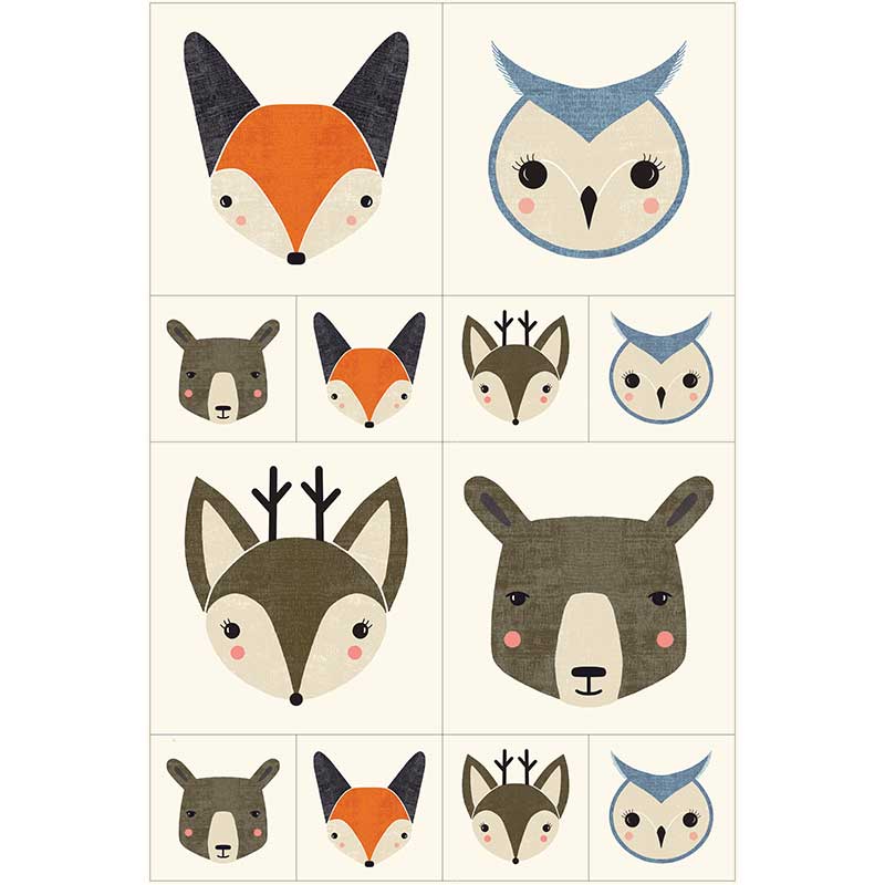 Moda Woodland Wonder Bobble Heads Fabric Panel 48399-11 | Fabric Panels ...