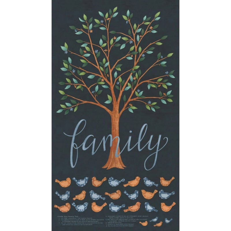 Moda Fabric Panels & Labels Moda Family Tree Fabric Panel  - The Sewing Studio