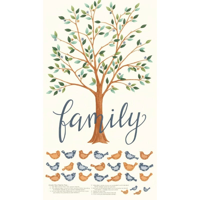 Moda Fabric Panels & Labels Moda Family Tree Fabric Panel  - The Sewing Studio
