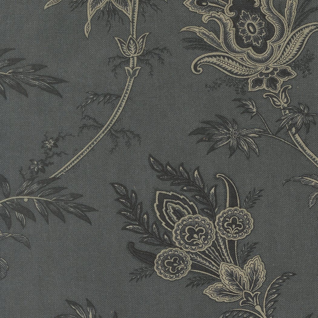 Blue Floral Moda Fabric Moda Breathtaking Blues Linen - The Sewing Studio