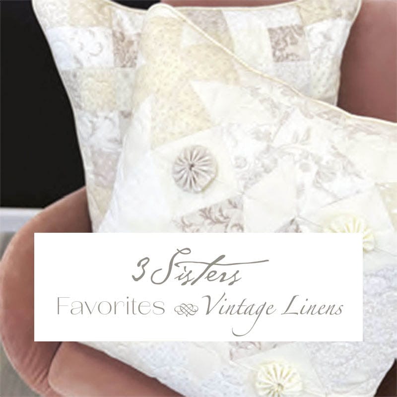 Multi-coloured Floral, Foliage Moda Fabric Pre Cuts Moda 3 Sisters Favorites Vintage Linens Fat Quarter Pack 20 Piece 44360AB - The Sewing Studio