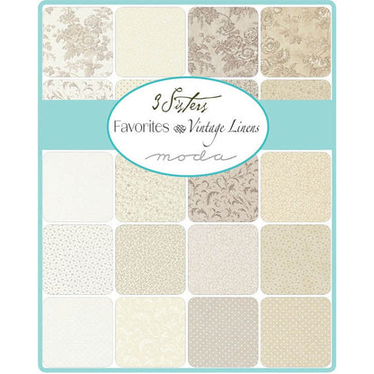 Moda Fabric Pre Cuts Moda 3 Sisters Favorites Vintage Linens Layer Cake 44360LC  - The Sewing Studio