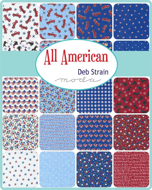 Multi-coloured Novelty Moda Fabric Pre Cuts Moda All American Jelly Roll 56020JR - The Sewing Studio