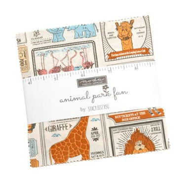 Moda Fabric Pre Cuts Moda Animal Park Fun Charm Pack  - The Sewing Studio for sale UK - The Sewing Studio