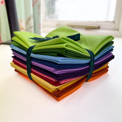 Moda Fabric Pre Cuts Moda Bella Solids 12 Piece Colour Wheel Fat Quarter Bundle - The Sewing Studio