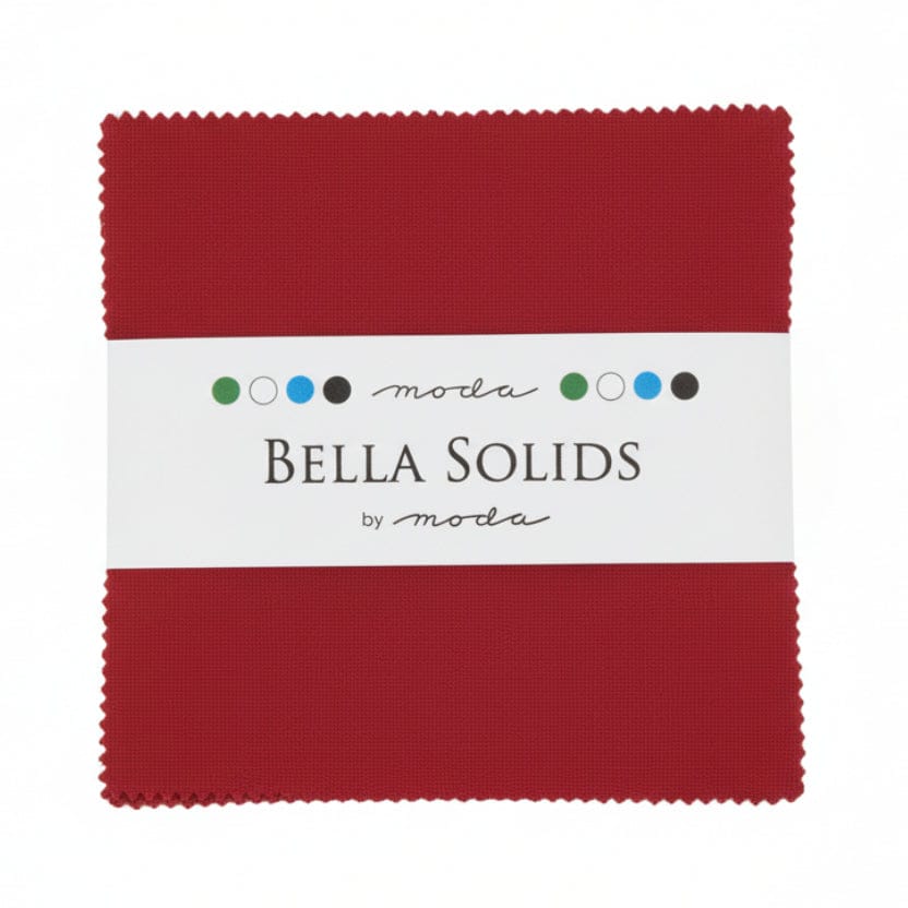 Moda Fabric Pre Cuts Moda Bella Solids Charm Pack – Red  - The Sewing Studio