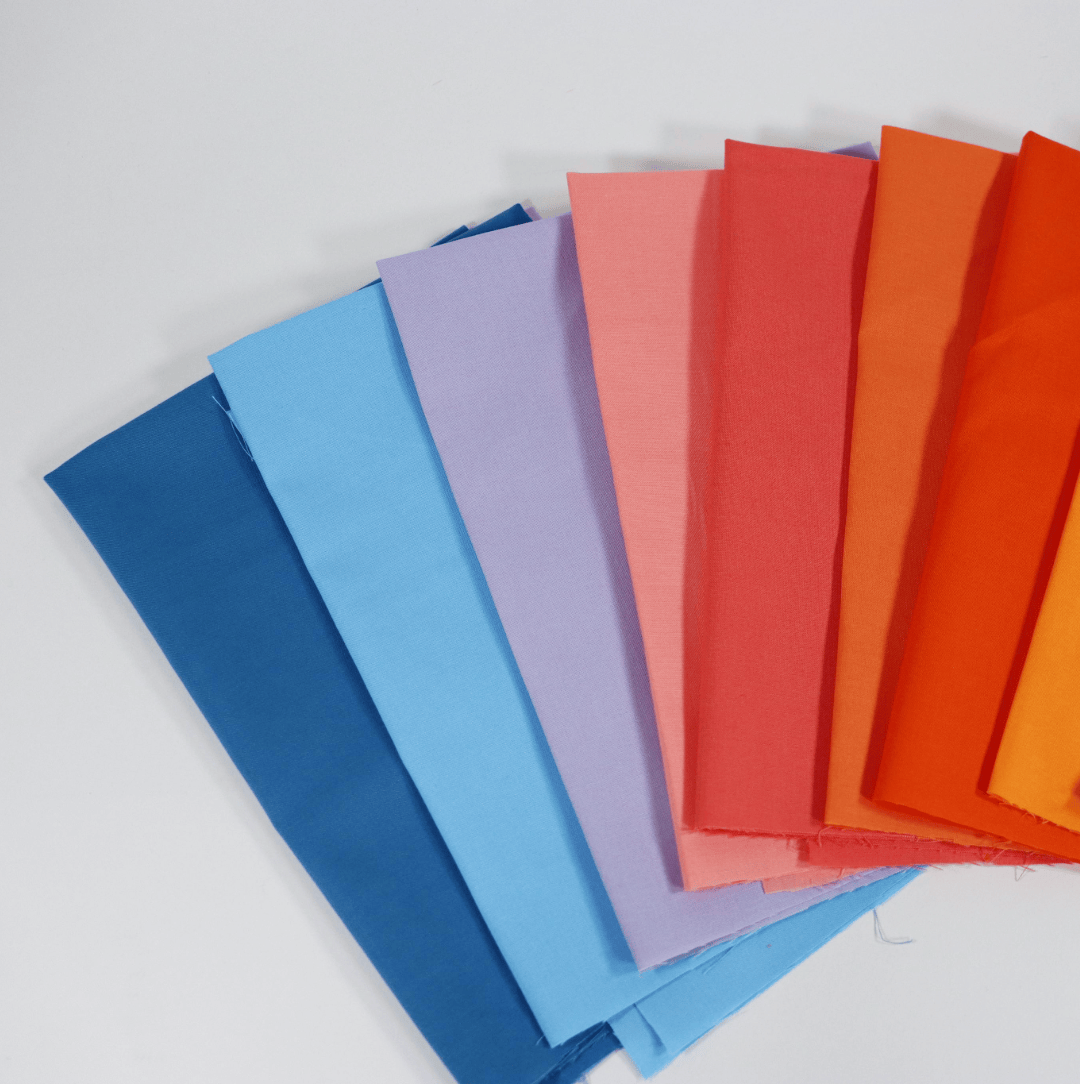Moda Fabric Pre Cuts Moda Bella Solids Cornish Sunset 10 Piece Fat Quarter Bundle - The Sewing Studio