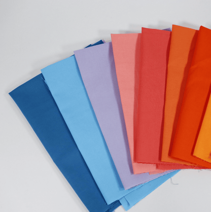 Moda Fabric Pre Cuts Moda Bella Solids Cornish Sunset 10 Piece Fat Quarter Bundle - The Sewing Studio