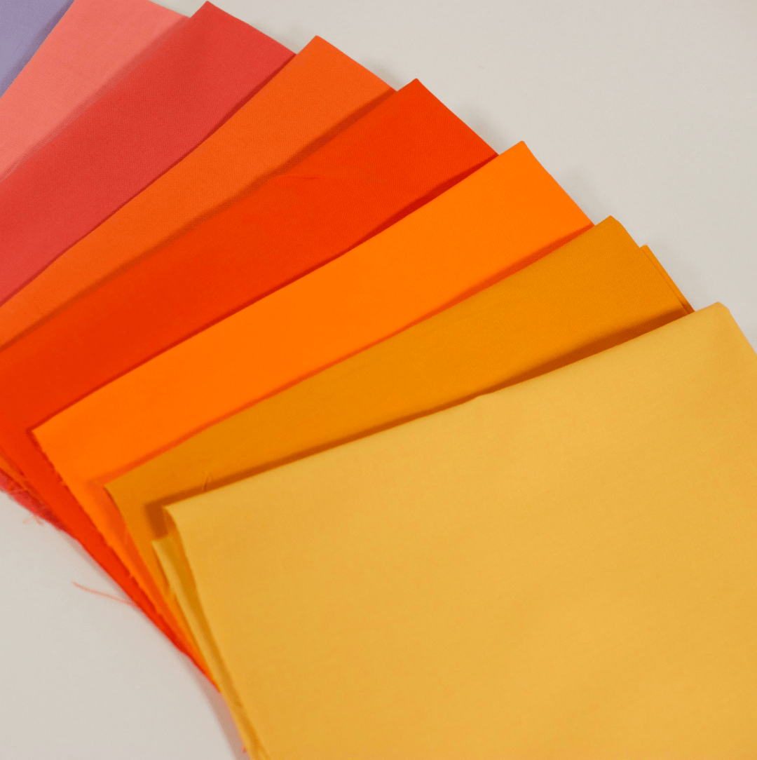 Moda Fabric Pre Cuts Moda Bella Solids Cornish Sunset 10 Piece Fat Quarter Bundle - The Sewing Studio
