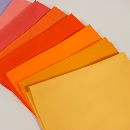 Moda Fabric Pre Cuts Moda Bella Solids Cornish Sunset 10 Piece Fat Quarter Bundle - The Sewing Studio