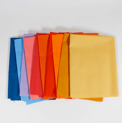 Moda Fabric Pre Cuts Moda Bella Solids Cornish Sunset 10 Piece Fat Quarter Bundle - The Sewing Studio