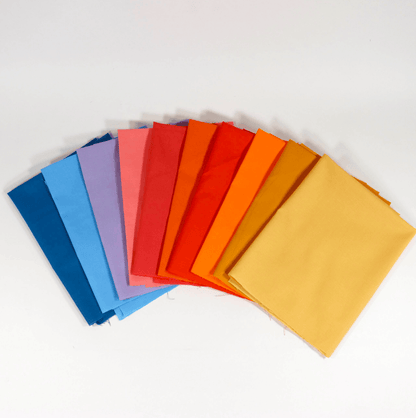Moda Fabric Pre Cuts Moda Bella Solids Cornish Sunset 10 Piece Fat Quarter Bundle - The Sewing Studio