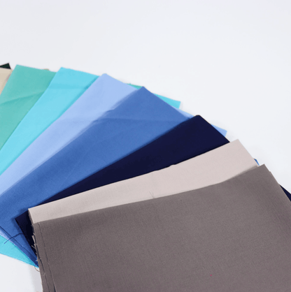 Moda Fabric Pre Cuts Moda Bella Solids Rockpool 10 Piece Fat Quarter Bundle - The Sewing Studio