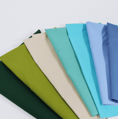 Moda Fabric Pre Cuts Moda Bella Solids Rockpool 10 Piece Fat Quarter Bundle - The Sewing Studio